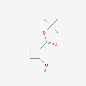 molecular formula C9H16O3 B12976240 tert-Butyl 2-hydroxycyclobutane-1-carboxylate 