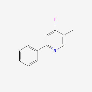 molecular formula C12H10IN B12976276 4-Iodo-5-methyl-2-phenylpyridine 