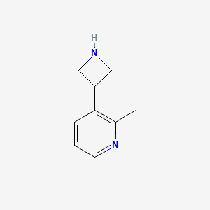 molecular formula C9H12N2 B12976286 3-(Azetidin-3-yl)-2-methylpyridine 