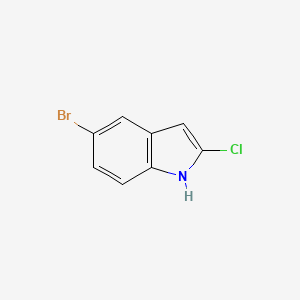 molecular formula C8H5BrClN B12976289 5-bromo-2-chloro-1H-indole 