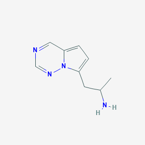 molecular formula C9H12N4 B12976344 1-(Pyrrolo[2,1-f][1,2,4]triazin-7-yl)propan-2-amine 