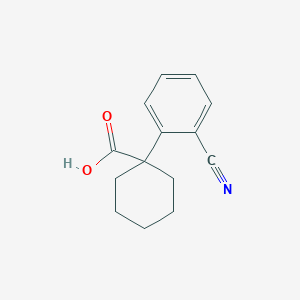 molecular formula C14H15NO2 B12976351 1-(2-Cyanophenyl)cyclohexane-1-carboxylic acid 