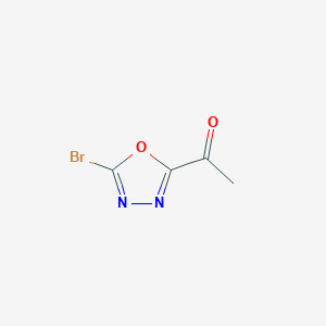 molecular formula C4H3BrN2O2 B12976376 1-(5-Bromo-1,3,4-oxadiazol-2-yl)ethanone 