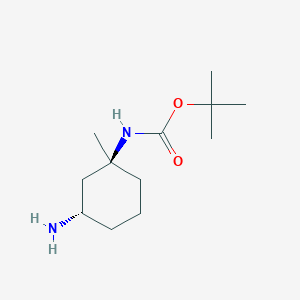 molecular formula C12H24N2O2 B12976386 tert-Butyl ((1S,3S)-3-amino-1-methylcyclohexyl)carbamate 