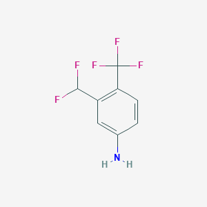 molecular formula C8H6F5N B12976398 3-(Difluoromethyl)-4-(trifluoromethyl)aniline 