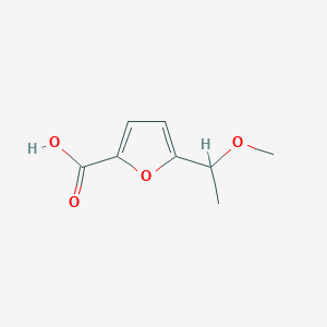 molecular formula C8H10O4 B12976413 5-(1-Methoxyethyl)furan-2-carboxylic acid 