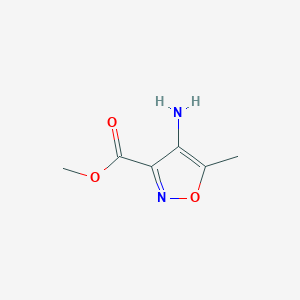 molecular formula C6H8N2O3 B12976447 Methyl 4-amino-5-methylisoxazole-3-carboxylate 