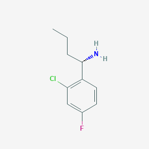 molecular formula C10H13ClFN B12976465 (S)-1-(2-Chloro-4-fluorophenyl)butan-1-amine 