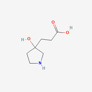 molecular formula C7H13NO3 B12976471 3-(3-Hydroxypyrrolidin-3-yl)propanoic acid 