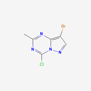 molecular formula C6H4BrClN4 B12976492 8-Bromo-4-chloro-2-methylpyrazolo[1,5-a][1,3,5]triazine 