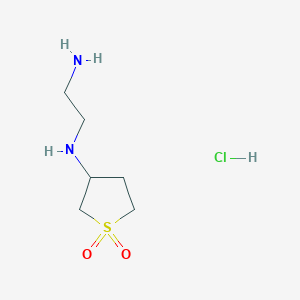 molecular formula C6H15ClN2O2S B12976508 3-((2-Aminoethyl)amino)tetrahydrothiophene 1,1-dioxide hydrochloride 