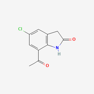 molecular formula C10H8ClNO2 B12976541 7-Acetyl-5-chloroindolin-2-one 