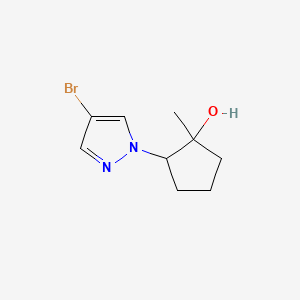 molecular formula C9H13BrN2O B12976583 2-(4-Bromo-1H-pyrazol-1-yl)-1-methylcyclopentan-1-ol 