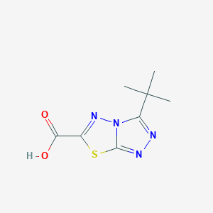 molecular formula C8H10N4O2S B12976594 3-(tert-Butyl)-[1,2,4]triazolo[3,4-b][1,3,4]thiadiazole-6-carboxylic acid 