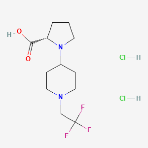 molecular formula C12H21Cl2F3N2O2 B12976601 (1-(2,2,2-Trifluoroethyl)piperidin-4-yl)-L-proline dihydrochloride 