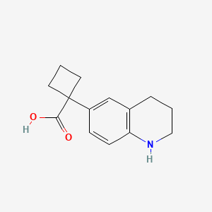 molecular formula C14H17NO2 B12976614 1-(1,2,3,4-Tetrahydroquinolin-6-yl)cyclobutane-1-carboxylic acid 