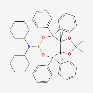 (3aR,8aR)-N,N-Dicyclohexyl-2,2-dimethyl-4,4,8,8-tetraphenyltetrahydro-[1,3]dioxolo[4,5-e][1,3,2]dioxaphosphepin-6-amine