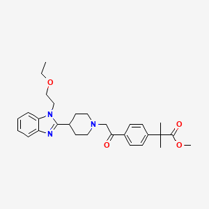 Methyl 2-(4-(2-(4-(1-(2-ethoxyethyl)-1H-benzo[d]imidazol-2-yl)piperidin-1-yl)acetyl)phenyl)-2-methylpropanoate