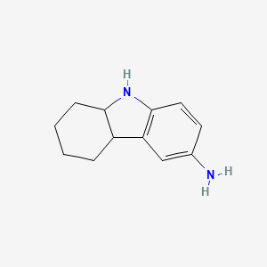 molecular formula C12H16N2 B12976639 2,3,4,4a,9,9a-hexahydro-1H-carbazol-6-amine 