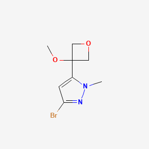 molecular formula C8H11BrN2O2 B12976662 3-Bromo-5-(3-methoxyoxetan-3-yl)-1-methyl-1H-pyrazole 