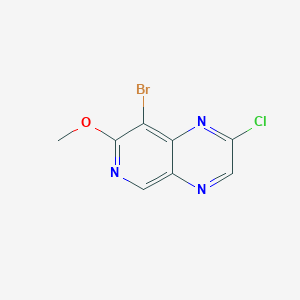 molecular formula C8H5BrClN3O B12976683 8-Bromo-2-chloro-7-methoxypyrido[3,4-b]pyrazine 