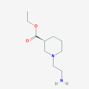 molecular formula C10H20N2O2 B12976687 Ethyl (R)-1-(2-aminoethyl)piperidine-3-carboxylate 