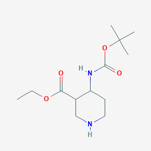 molecular formula C13H24N2O4 B12976706 Ethyl 4-((tert-butoxycarbonyl)amino)piperidine-3-carboxylate 