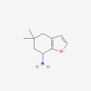 molecular formula C10H15NO B12976734 5,5-Dimethyl-4,5,6,7-tetrahydrobenzofuran-7-amine 