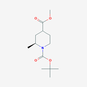 molecular formula C13H23NO4 B12976761 1-(tert-Butyl) 4-methyl (2S)-2-methylpiperidine-1,4-dicarboxylate 