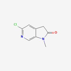 molecular formula C8H7ClN2O B12976766 5-Chloro-1-methyl-1,3-dihydro-2H-pyrrolo[2,3-c]pyridin-2-one 