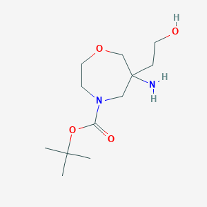 tert-Butyl 6-amino-6-(2-hydroxyethyl)-1,4-oxazepane-4-carboxylate