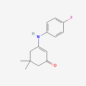 molecular formula C14H16FNO B1297681 3-[(4-Fluorophenyl)amino]-5,5-dimethylcyclohex-2-en-1-one CAS No. 100445-51-0