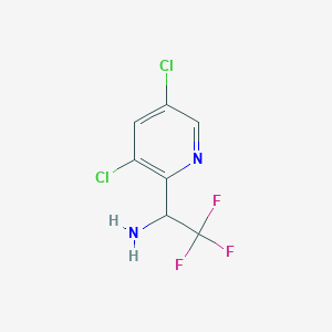 molecular formula C7H5Cl2F3N2 B12976820 1-(3,5-Dichloropyridin-2-yl)-2,2,2-trifluoroethanamine 