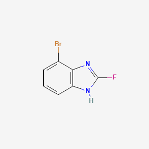 molecular formula C7H4BrFN2 B12976836 7-Bromo-2-fluoro-1H-benzo[d]imidazole 