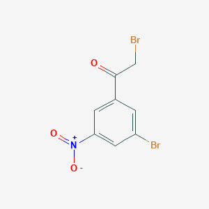 molecular formula C8H5Br2NO3 B12976891 2-Bromo-1-(3-bromo-5-nitrophenyl)ethanone 