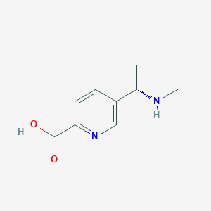 molecular formula C9H12N2O2 B12976919 (S)-5-(1-(Methylamino)ethyl)picolinic acid 