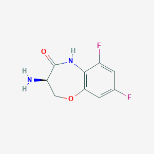 molecular formula C9H8F2N2O2 B12976921 (R)-3-Amino-6,8-difluoro-2,3-dihydrobenzo[b][1,4]oxazepin-4(5H)-one 