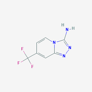 molecular formula C7H5F3N4 B12976966 7-(Trifluoromethyl)-1,2,4-triazolo[4,3-a]pyridine-3-amine 