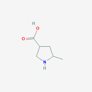 molecular formula C6H11NO2 B12976972 5-Methylpyrrolidine-3-carboxylic acid 