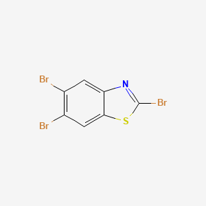 molecular formula C7H2Br3NS B12976982 2,5,6-Tribromobenzo[d]thiazole 