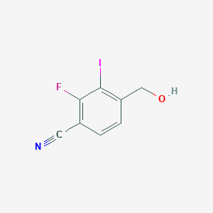 molecular formula C8H5FINO B12977000 2-Fluoro-4-(hydroxymethyl)-3-iodobenzonitrile 