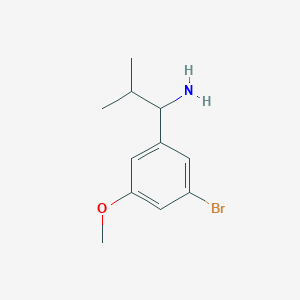 molecular formula C11H16BrNO B12977008 1-(3-Bromo-5-methoxyphenyl)-2-methylpropan-1-amine 