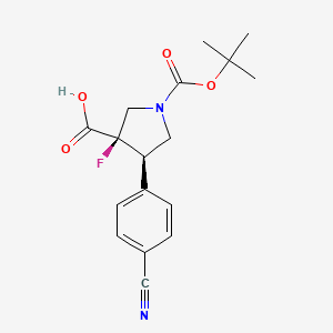 (3R,4R)-1-(tert-Butoxycarbonyl)-4-(4-cyanophenyl)-3-fluoropyrrolidine-3-carboxylic acid