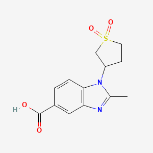 molecular formula C13H14N2O4S B12977059 1-(1,1-Dioxidotetrahydrothiophen-3-yl)-2-methyl-1H-benzo[d]imidazole-5-carboxylic acid 