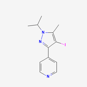 molecular formula C12H14IN3 B12977071 4-(4-iodo-1-isopropyl-5-methyl-1H-pyrazol-3-yl)pyridine 