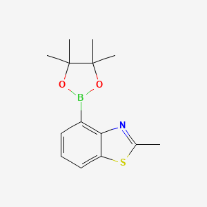 molecular formula C14H18BNO2S B12977079 2-Methyl-4-(4,4,5,5-tetramethyl-1,3,2-dioxaborolan-2-YL)benzo[D]thiazole 