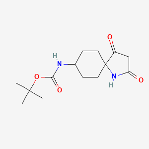 molecular formula C14H22N2O4 B12977099 tert-Butyl (2,4-dioxo-1-azaspiro[4.5]decan-8-yl)carbamate 