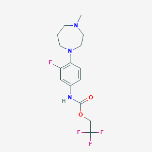 molecular formula C15H19F4N3O2 B12977102 2,2,2-trifluoroethyl N-[3-fluoro-4-(4-methyl-1,4-diazepan-1-yl)phenyl]carbamate 