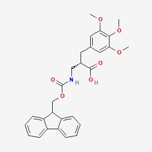 molecular formula C28H29NO7 B12977108 (S)-3-((((9H-Fluoren-9-yl)methoxy)carbonyl)amino)-2-(3,4,5-trimethoxybenzyl)propanoic acid 