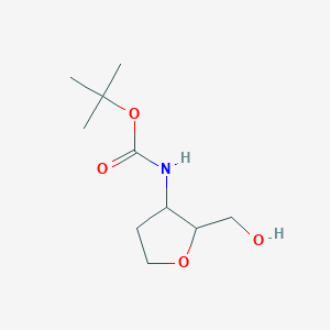 molecular formula C10H19NO4 B12977147 tert-Butyl (2-(hydroxymethyl)tetrahydrofuran-3-yl)carbamate 